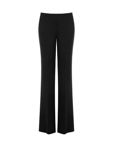 Pantalon droit en crêpe scuba à taille élastiquée Rinascimento