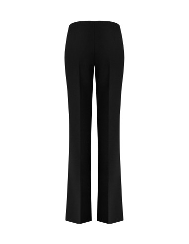 Pantalon droit en crêpe scuba à taille élastiquée Rinascimento
