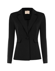 Veste blazer cintrée en crêpe scuba avec bouton assorti « Rinascimento » 2
