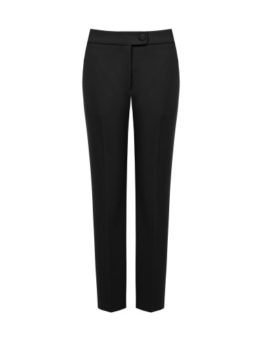 Pantalon cigarette en scuba crêpe avec bouton assorti Rinascimento