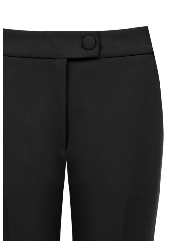 Pantalon cigarette en scuba crêpe avec bouton assorti Rinascimento