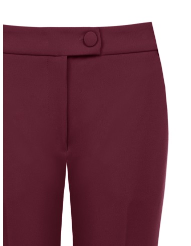 Pantalon cigarette en scuba crêpe avec bouton assorti Rinascimento
