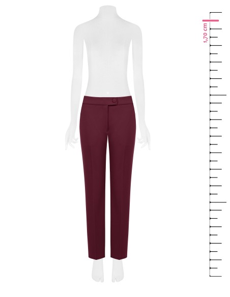 Pantalon cigarette en scuba crêpe avec bouton assorti Rinascimento