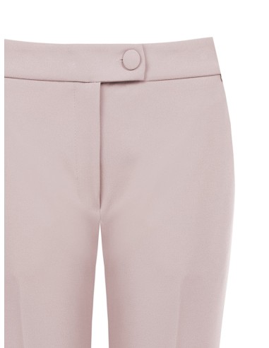 Pantalon cigarette en scuba crêpe avec bouton assorti Rinascimento
