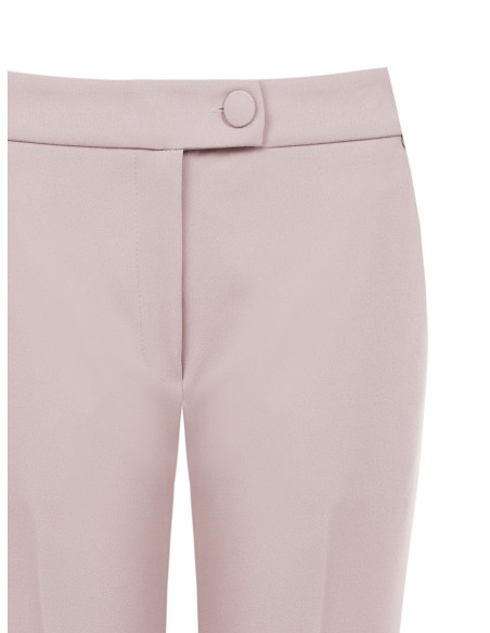 Pantalon cigarette en scuba crêpe avec bouton assorti Rinascimento