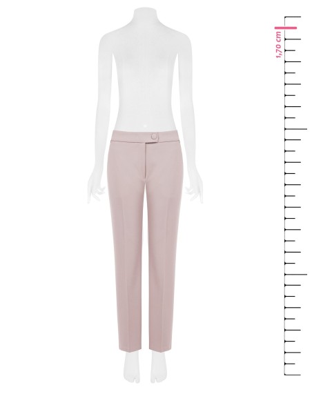Pantalon cigarette en scuba crêpe avec bouton assorti Rinascimento