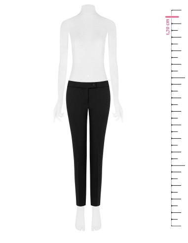 Pantalon cigarette en tissu cady avec bouton métallique ton sur ton Rinascimento
