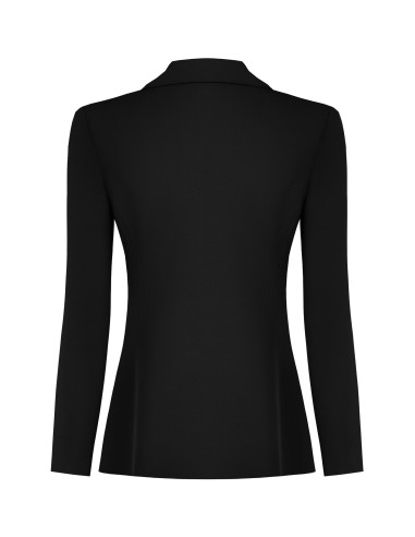 Veste blazer cintrée en tissu cady avec boutons métalliques ton sur ton Rinascimento