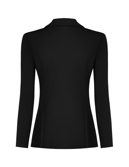 Getailleerde blazer van cadistof met ton-sur-ton metalen knopen – Rinascimento