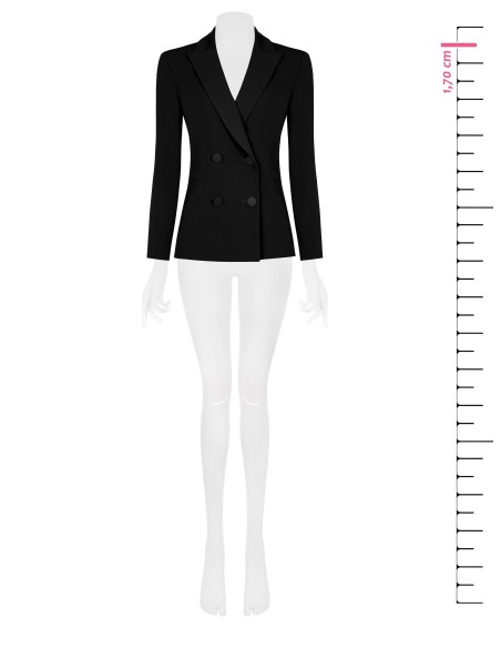Getailleerde blazer van cadistof met ton-sur-ton metalen knopen – Rinascimento