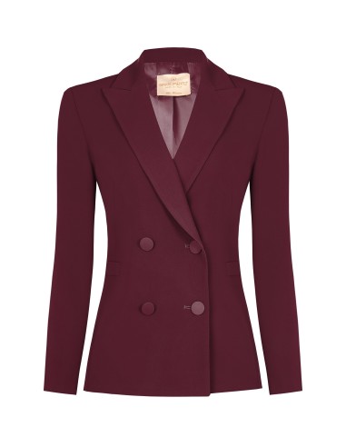 Veste blazer cintrée en tissu cady avec boutons métalliques ton sur ton Rinascimento