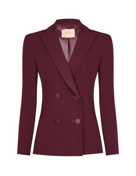 Veste blazer cintrée en tissu cady avec boutons métalliques ton sur ton Rinascimento