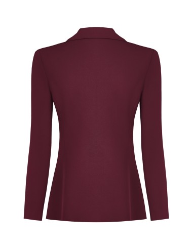 Veste blazer cintrée en tissu cady avec boutons métalliques ton sur ton Rinascimento