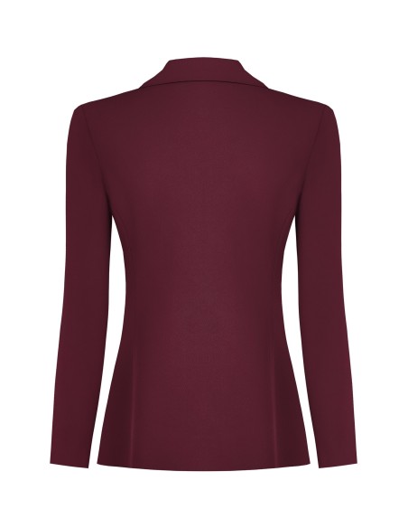 Veste blazer cintrée en tissu cady avec boutons métalliques ton sur ton Rinascimento