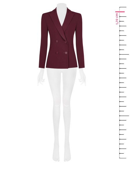Veste blazer cintrée en tissu cady avec boutons métalliques ton sur ton Rinascimento