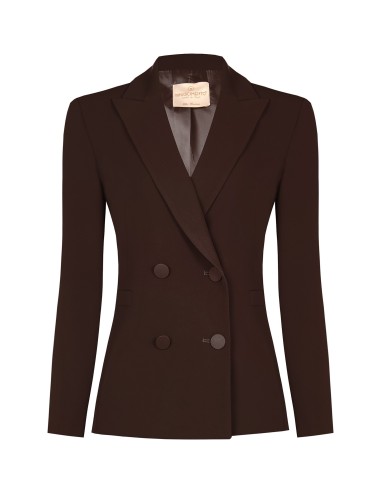 Getailleerde blazer van cadistof met ton-sur-ton metalen knopen – Rinascimento