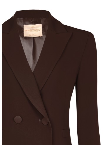 Veste blazer cintrée en tissu cady avec boutons métalliques ton sur ton Rinascimento