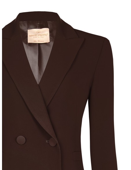 Veste blazer cintrée en tissu cady avec boutons métalliques ton sur ton Rinascimento