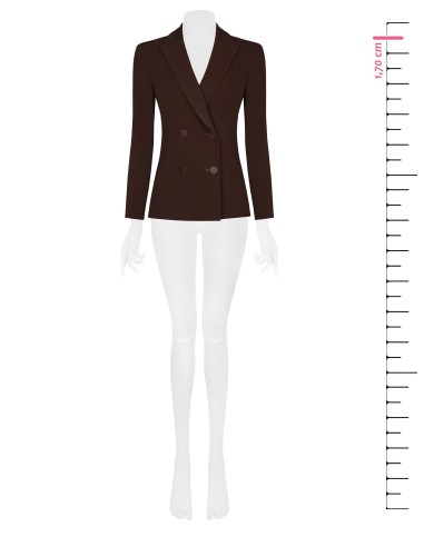 Veste blazer cintrée en tissu cady avec boutons métalliques ton sur ton Rinascimento