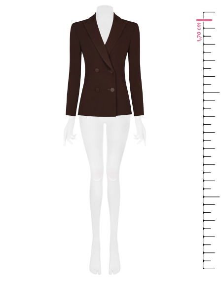 Getailleerde blazer van cadistof met ton-sur-ton metalen knopen – Rinascimento