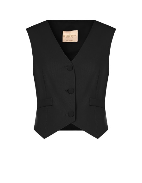 Gilet en tissu cady avec boutons en métal ton sur ton Rinascimento