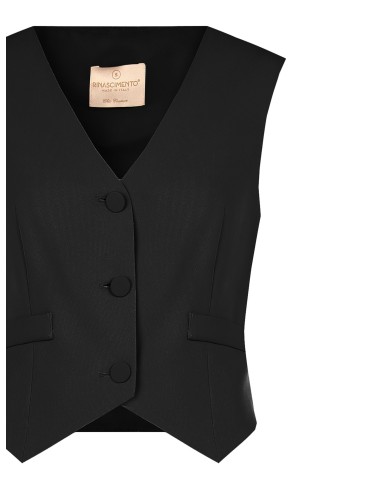 Gilet en tissu cady avec boutons en métal ton sur ton Rinascimento
