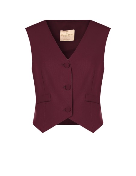 Gilet en tissu cady avec boutons en métal ton sur ton Rinascimento