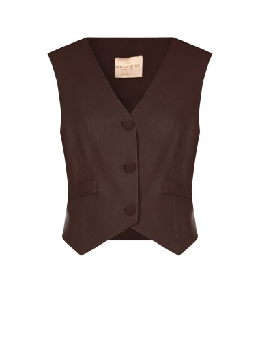 Gilet en tissu cady avec boutons en métal ton sur ton Rinascimento