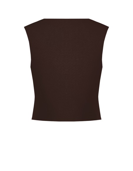 Gilet en tissu cady avec boutons en métal ton sur ton Rinascimento