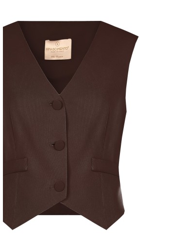 Gilet en tissu cady avec boutons en métal ton sur ton Rinascimento