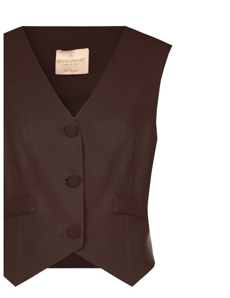 Gilet en tissu cady avec boutons en métal ton sur ton Rinascimento