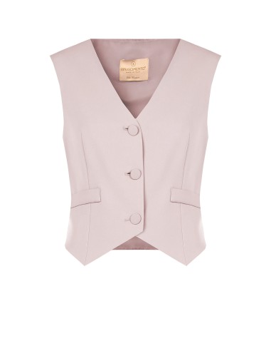 Gilet en tissu cady avec boutons en métal ton sur ton Rinascimento