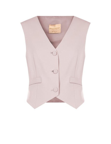 Gilet en tissu cady avec boutons en métal ton sur ton Rinascimento