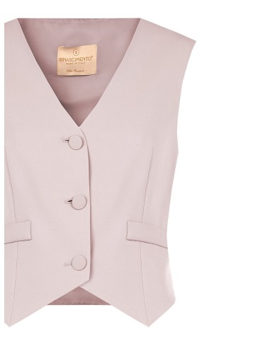 Gilet en tissu cady avec boutons en métal ton sur ton Rinascimento