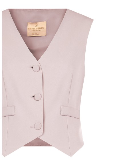 Gilet en tissu cady avec boutons en métal ton sur ton Rinascimento