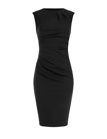 Robe fourreau drapée en maille milano Rinascimento