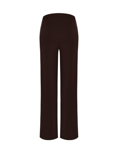 Pantalon palazzo en crêpe scuba à taille élastiquée Rinascimento