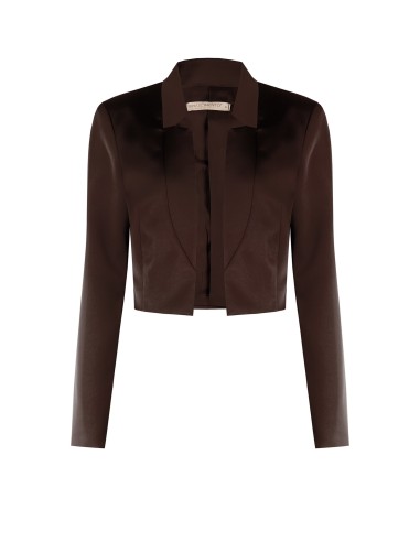 Veste Spencer courte ouverte en satin sans revers Rinascimento
