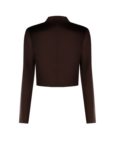 Veste Spencer courte ouverte en satin sans revers Rinascimento