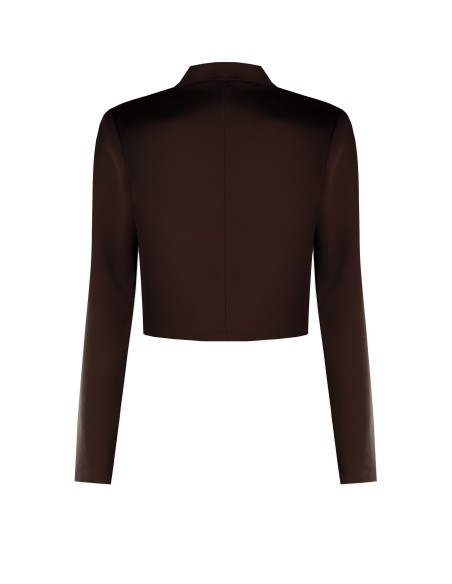 Veste Spencer courte ouverte en satin sans revers Rinascimento