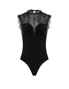Body moulant en jersey avec empiècement en dentelle de Chantilly « Rinascimento » 2