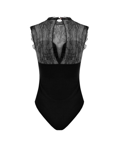 Body moulant en jersey avec empiècement en dentelle Chantilly Rinascimento
