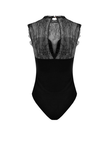 Body moulant en jersey avec empiècement en dentelle Chantilly Rinascimento