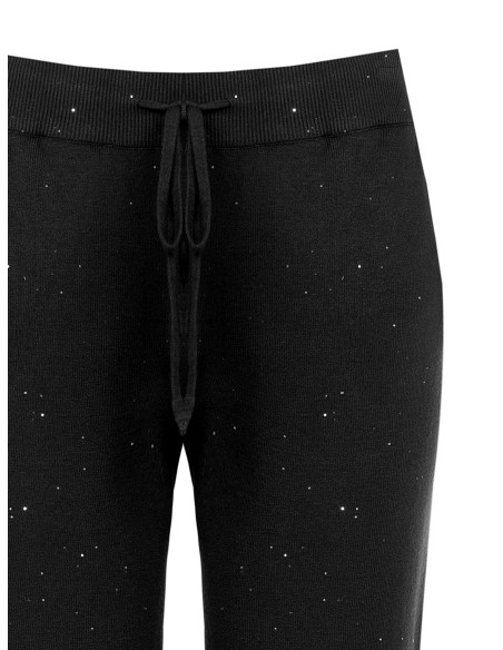 Pantalon large en maille à paillettes Rinascimento