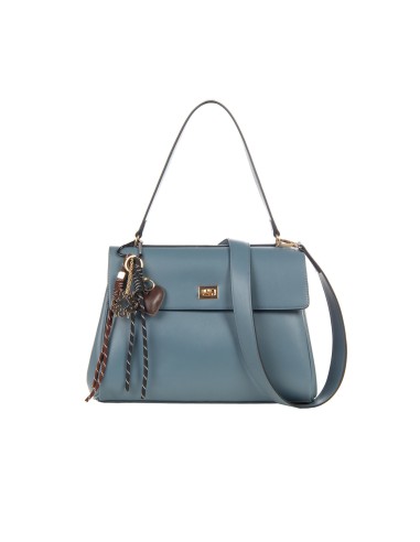 Sac à bandoulière en similicuir lisse avec breloques décoratives et bandoulière amovible Rinascimento