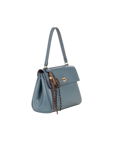 Sac à bandoulière en similicuir lisse avec breloques décoratives et bandoulière amovible Rinascimento