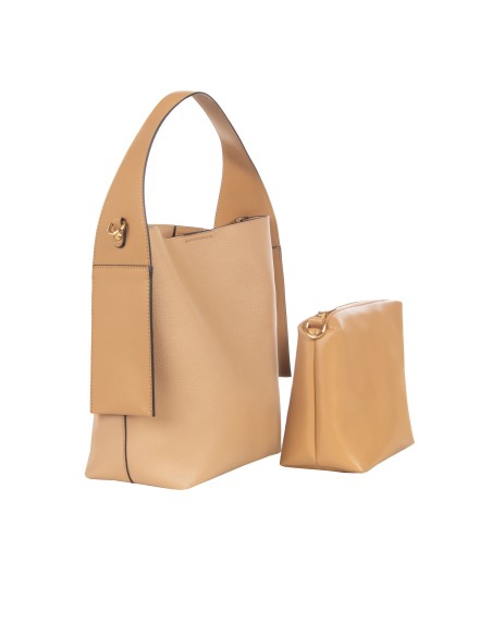 Maxi-handtas van imitatieleer met binnenpochette en afneembare schouderriem Rinascimento