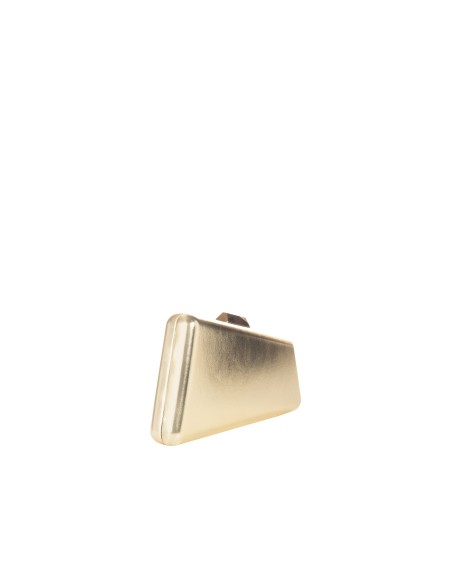 Trapeziumvormige harde tas van metallic kunstleer met kettingschouderband Rinascimento