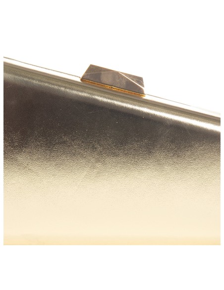 Trapeziumvormige harde tas van metallic kunstleer met kettingschouderband Rinascimento