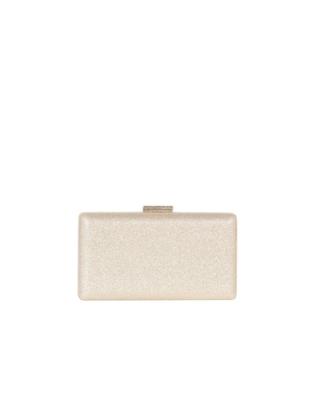 Pochette rigide pailletée avec fermeture pailletée et bandoulière chaîne Rinascimento